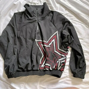 GoldSheep black with Star 1/4 zip jacket/ windbreaker size small